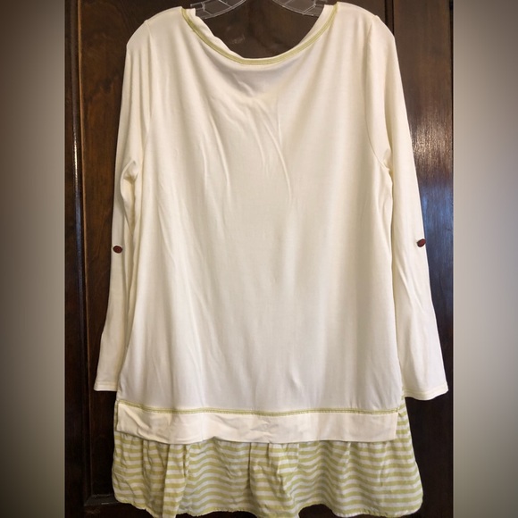 Beautiful soft Matilda Jane Womens tunic size medium ivory layered look green - Picture 6 of 6